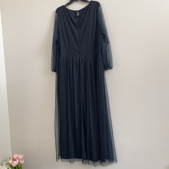 Candalite Women's Maxi Navy Silver Dress Size 3X - Picture 5 of 10
